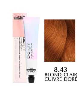 Tinte de pelo L'Oreal Professionnel Dia Light, Color: 8.43 - rubio claro cobrizo-dorado